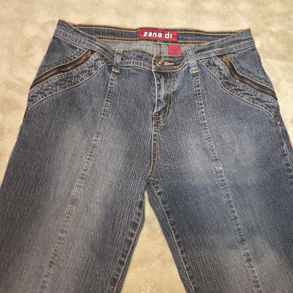 Y2k Vintage Zana Di Classic Blue Jeans with Zipper Accents